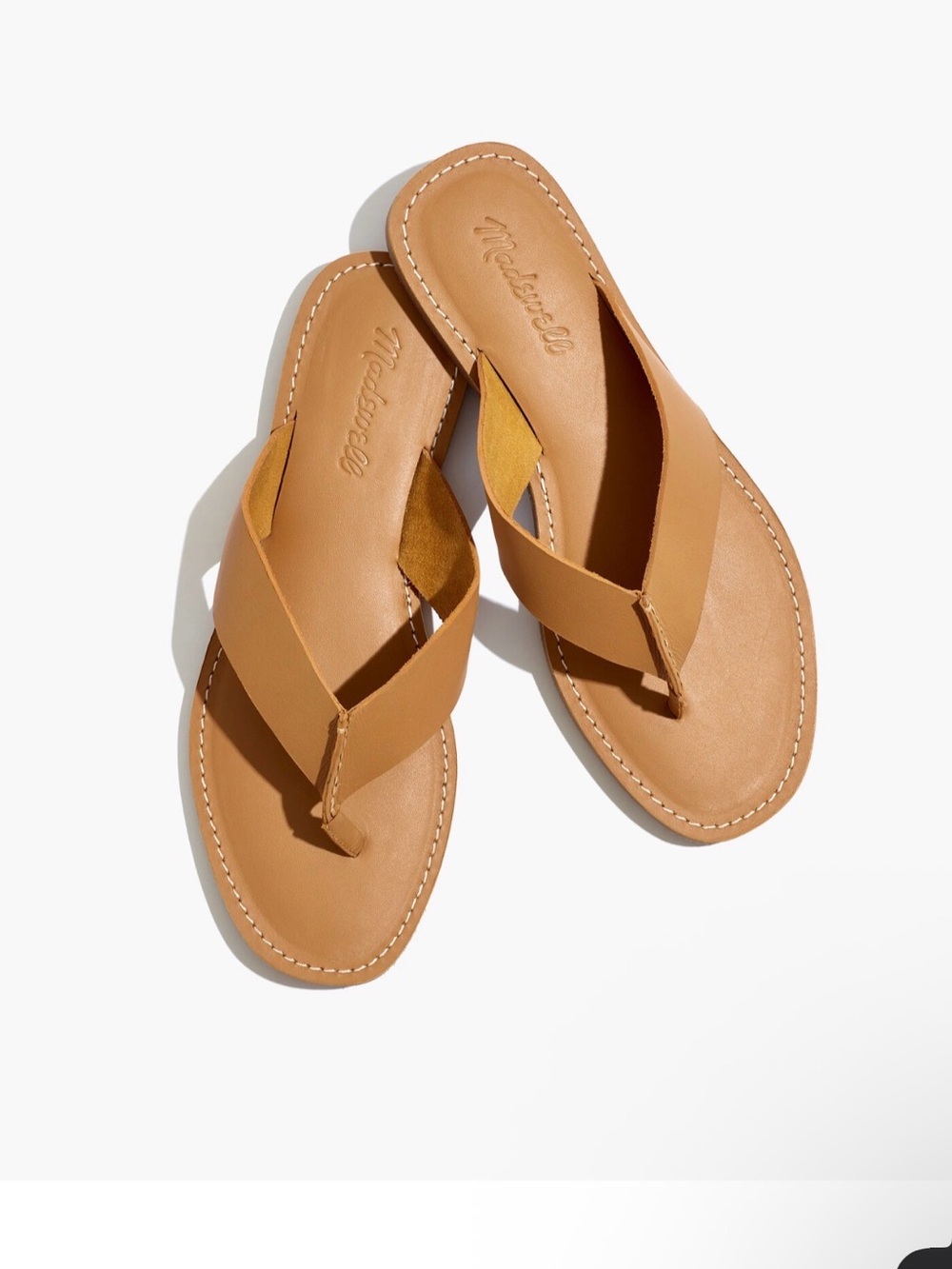 Madewell Camel/Tan Leather Thong Sandals